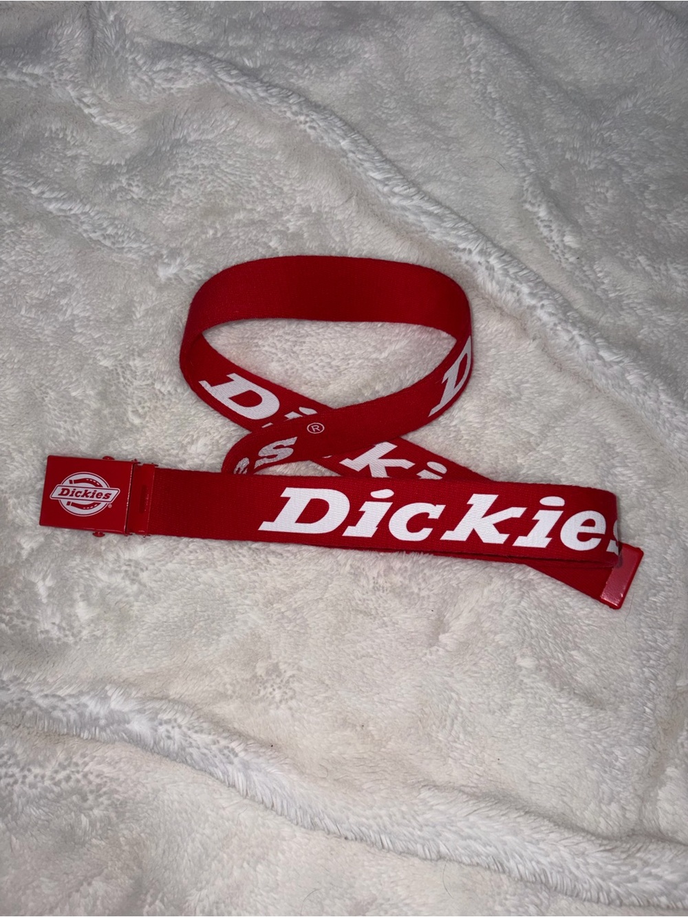 Dickies Red Belt with White Logo for Kids